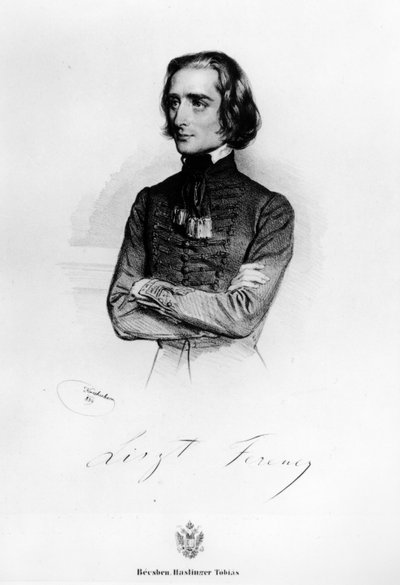 Retrato de Franz Liszt (1811-1886) 1839 de Josef Nikolaus Kriehuber